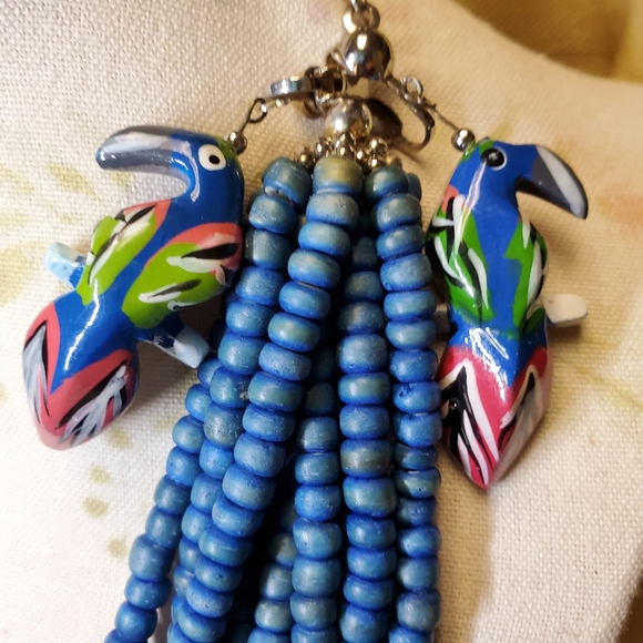 JIMMY Buffet style Parrot earrings & necklace - Picture 4 of 8